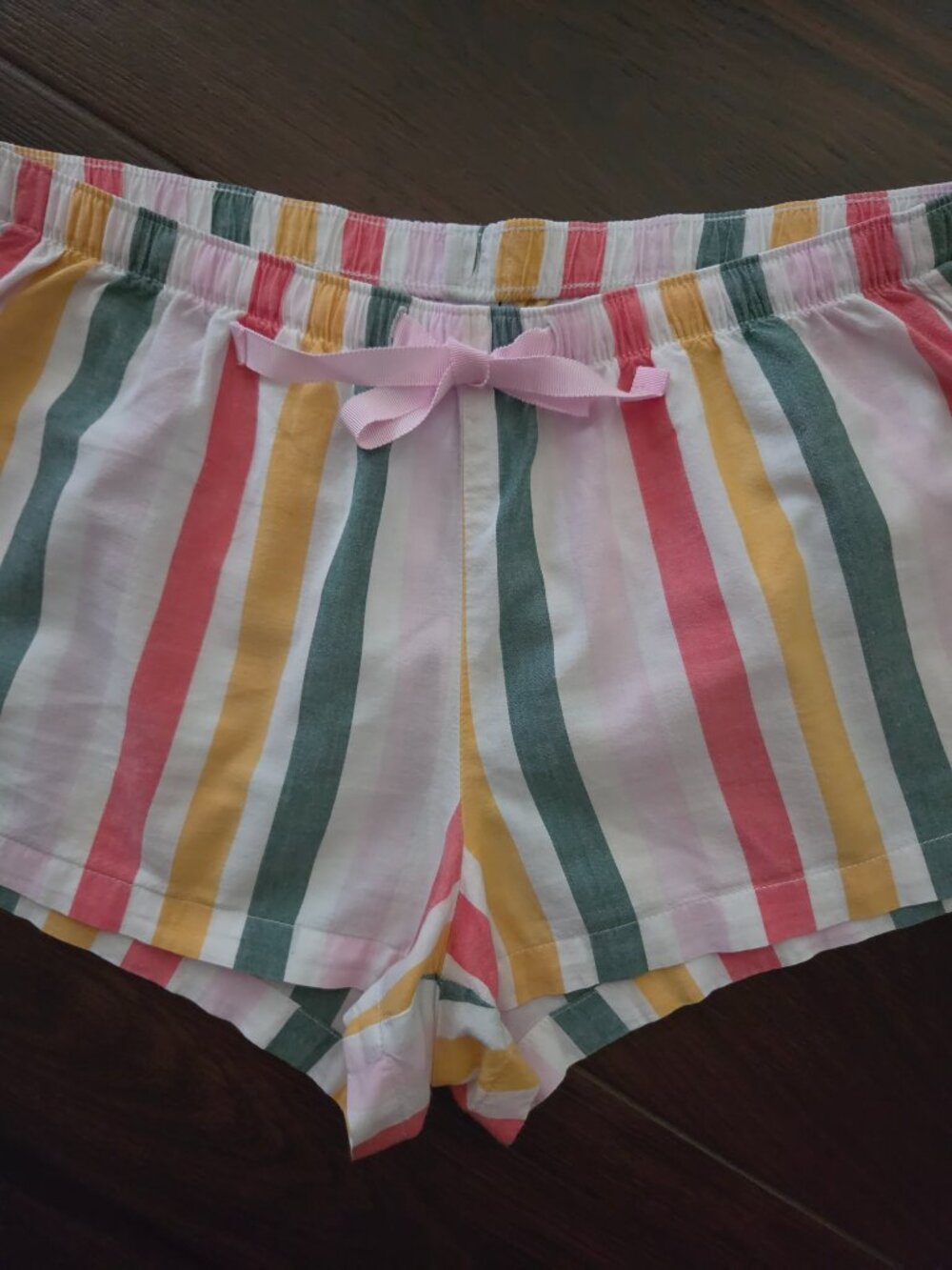 Old Navy Size XS Womens Lightweight Striped Sleep Shorts Elastic Waist Bow PJs